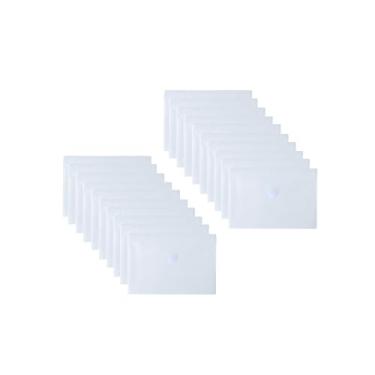 Imagem de YESSART Envelopes de plástico transparente de 14 x 21 cm, moldes de corte, estêncil, artesanato, arquivo, fichário, cartões, 20 unidades, fecho de gancho