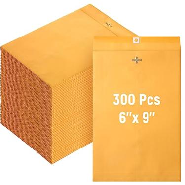 Imagem de Ctosree Envelopes de fecho de catálogo Kraft marrom a granel envelopes com fecho de fecho e selo gomado envelopes de papel pesado de 12,7 kg para escritório em casa, negócios, jurídico ou escola (300 peças, 15 x 22 cm)