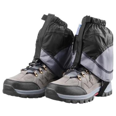 Imagem de Polainas de tornozelo TRIWONDER de baixa qualidade leves e à prova d'água para caminhadas, caminhadas, mochilas, Black & Gray