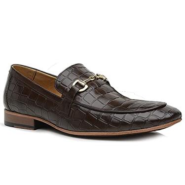 Imagem de 58850TW-Sapato Social Masculino feito a mão em couro Loafer premium-58850 (Cafe Croco, BR, Adulto, Numérico, 42)