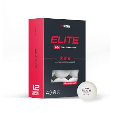 Imagem de RIZER Bolas de pingue-pongue Elite – Bolas de tênis de mesa 3 estrelas (12 bolas brancas) | Bolas de treinamento ABS de alto desempenho + 40 | Durabilidade Elite para jogos internos/externos