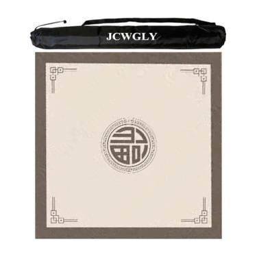 Imagem de Tapete De Mahjong Quadrado Grosso Para Mesas, Tapete De Jogo Antiderrapante E Com Redução De Ruído, Capa De Mesa Multiuso Para Jogos De Tabuleiro E Peças De Pôquer Mah Jong(Beige,100 cm/39.37 in)