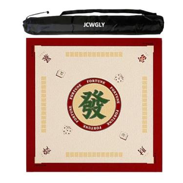 Imagem de Tapete Quadrado Espesso De Mahjong Para Mesa, Tapete Antiderrapante E Redutor De Ruído, Toalha De Mesa Universal Para Mahjong, Pôquer E Jogos De Cartas(Red,70x70 cm/27.55x27.55 in)