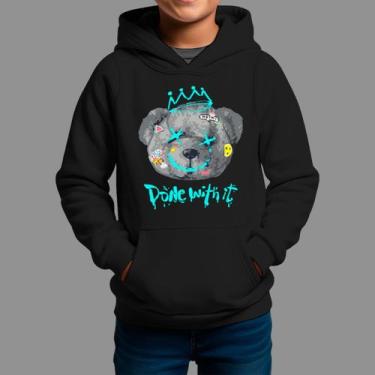 Imagem de Moletom Canguru Infanto Juvenil Algodão Moda De Rua Inverno Blusa De F