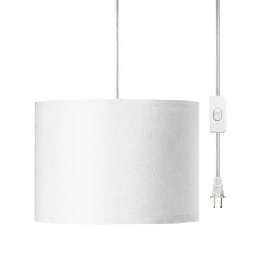 Imagem de Luminária pendente suspensa DEWENWILS Plug in Cord 15 pés branca