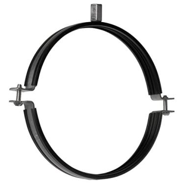 Imagem de LIRAST Gancho de tubo de 16 cm - Braçadeira de duto de metal com vedação de borracha - Suporte de conduíte rígido galvanizado - Suportes de montagem de suporte de tubo para parede e teto - Rosca M8/10