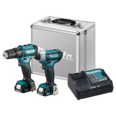 Imagem de Kit de Parafusadeira e Furadeira de Impacto 2 Bat Lítio 2AH Bivolt 12V