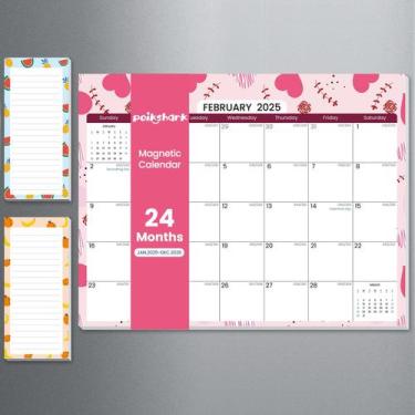 Imagem de Calendário magnético POIKSHARK 2025-2026 para geladeira