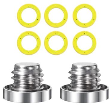 Imagem de GlückMarine 79953 2 peças de parafusos de drenagem de caixa de engrenagem de barco com vedações para motor de popa Mercury Marine e MerCruiser Stern Drive substitui 10-79953 10-79953A2 Plugues de