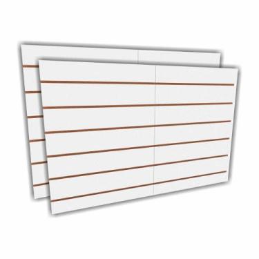 Imagem de Painel canaletado canelado placa mdf loja branca 90x120 - E-nichos