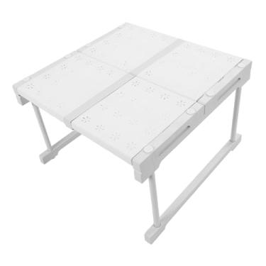 Imagem de Prateleira de Armário Expansível, Aço Carbono, Empilhável, Prateleira de Armazenamento, Organizador para Cozinha, Banheiro, Largura do Armário 48cm (Comprimento 37-48