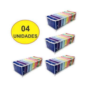 Imagem de Organizador De Calcinhas P/ Gavetas Transp - Kit 4 Unidades - Organize