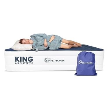 Imagem de Simpli-Magic Colchão de ar luxuoso coleção premium com tecnologia ComfortCoil e bomba de alta capacidade integrada para casa e acampamento - altura dupla, ajustável, inflável, portátil, tamanho king