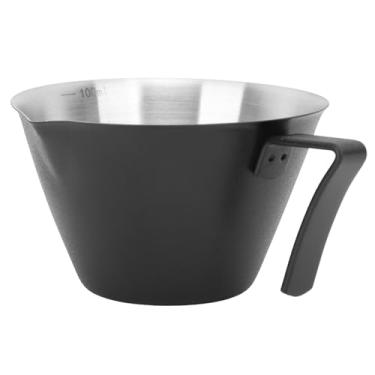 Imagem de Copo medidor de café de metal portátil 100 ml copo medidor de aço inoxidável café escritório hotel (preto fosco)