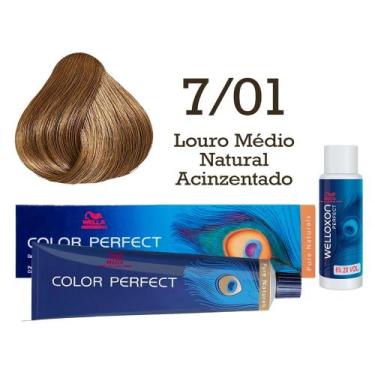 Imagem de Coloração Color Perfect 7.01 Louro Médio Natural Acinzentado Oxidante 