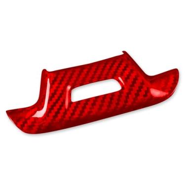 Imagem de FINMOKAL Capa de volante de fibra de carbono vermelha com furo compatível com Chevrolet Camaro 2016-2022