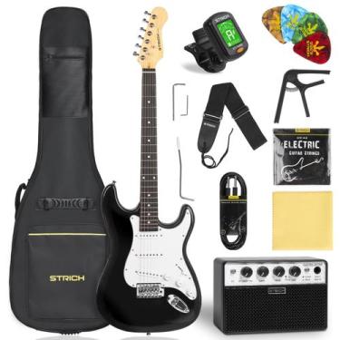 Imagem de Guitarra Elétrica STRICH SST-S10 - Tamanho Completo com Amplificador 1