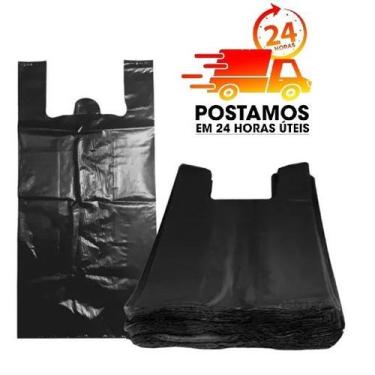 Imagem de Sacola Plástica Preta Reciclada Reforçada 40X50 3KG - Plastic Company 