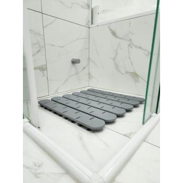 Imagem de TAPETE ESTRADO ANTIDERRAPANTE SEGURO 53x53 COM 108 VENTOSAS BOX BANHEI