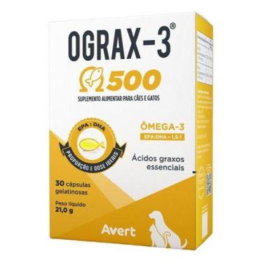 Imagem de Suplemento Nutricional Ograx-3 500 C/30cp Para Cães E Gatos
