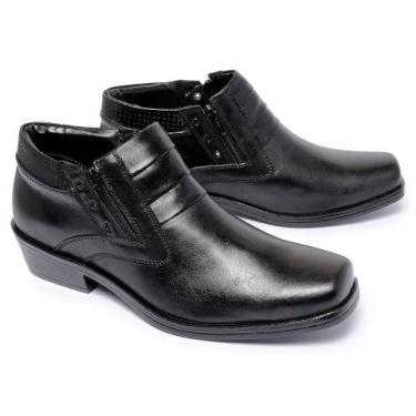 Imagem de Bota Masculina Estilo Country Couro Cano Curto Cor Preto - Ferrile, Pr