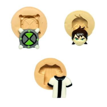 Imagem de Molde de silicone kit ben 10, camiseta, omnitrix, resina, confeitaria, biscuit molds planet