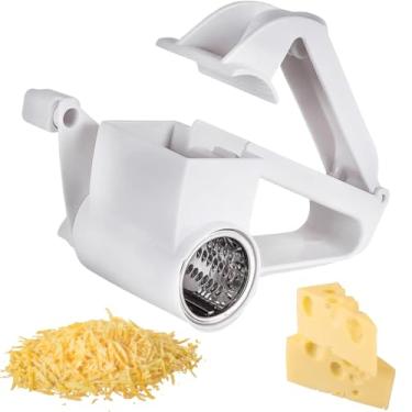 Imagem de Ralador de Queijo Manual Manivela Lâminas em Aço Inox 14CM Pegada Ergonômica Ideal para Parmesão Mussarela Chocolate Nozes Castanhas Acessório Cozinha PREMIUM