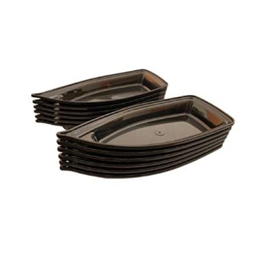Imagem de Kit 12 Barca Barco para Açaí Sushi Sashimi Bandeja 32 Preto