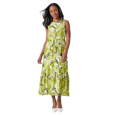 Imagem de Kasper Vestido feminino Slvls gola canoa em camadas, Kiwi Multi, 38