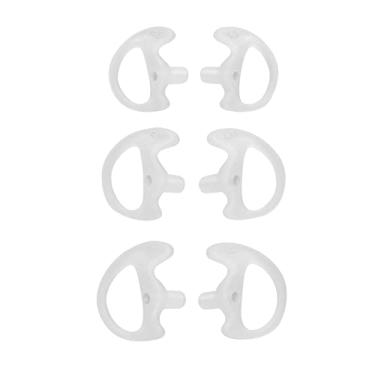 Imagem de KEYBLU Fone de ouvido universal de substituição de rádio, plugue de silicone para fone de ouvido de bobina de rádio bidirecional, kits de áudio para fone de ouvido acústico Walkie Talkie (branco