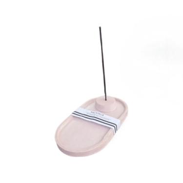 Imagem de Kit Porta-Incenso e Bandeja Oval Artesanal(ROSA)