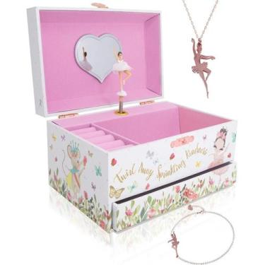 Imagem de Porta Joias Musical Bailarina Com Colar E Pulseira Importado - The Mem