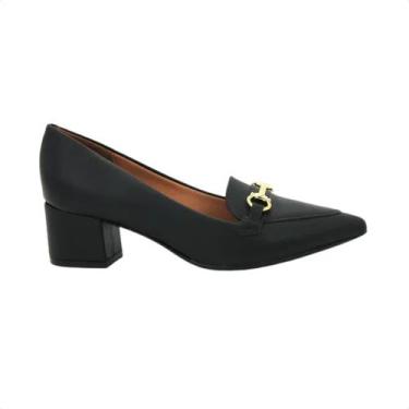 Imagem de Sapato Feminino Salto Baixo Grosso Vizzano Preto, Preto, 38