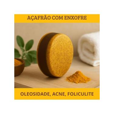 Imagem de Sabonete Artesanal de Açafrão com Enxofre   Antisséptico, Secativo e C