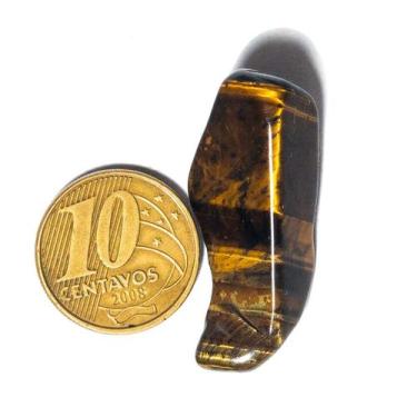 Imagem de 03 Olho de Tigre Africano Rolado Pedra G 30 a 45mm Classe A - Cristais