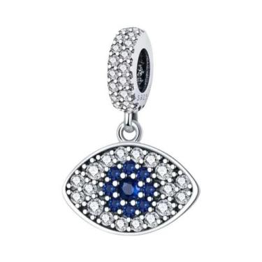 Imagem de Contas de Borboleta e Pata de Cão em Esmalte Azul e Prata - Para Pulse