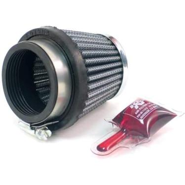 Imagem de K&N Filtro de ar universal universal de alto fluxo vitalício: alto desempenho, premium: diâmetro da flange: 1,9375 pol, altura do filtro: 6 cm, comprimento da flange: 0,625 polegadas, forma: redondo