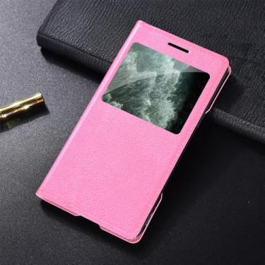 Imagem de Capa flip de couro transparente ultrafina com janela para Samsung Galaxy S10 S9 S8 Plus S7 S6 Edge Active S5 S4 S3 S4Mini, rosa, para Samsung S8