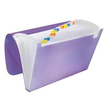 Imagem de Pasta Sanfonada 12 Divisórias Tamanho A4 Ofício 330x235mm - oem, LILÁS