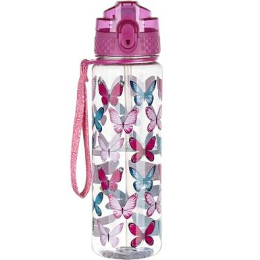 Imagem de OLDLEY Garrafa de água infantil de 500 ml para meninas escolares e meninos, garrafa de água com canudo de silicone, Tritan à prova de vazamento, livre de BPA, garrafas de água reutilizáveis para