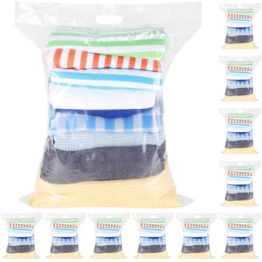 Imagem de Aliceset 12 sacos de plástico grandes com zíper superior 66 x 55 cm, resistente, 16 mm, bolsa de armazenamento resselável extragrossa com alça organizador transparente reutilizável de 16 galões para