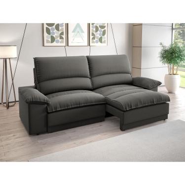 Imagem de Sofá Plaza 2,00m com Molas no Assento Retrátil e Reclinável Velosuede - NETSOFAS