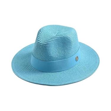 Imagem de Chapéu Panamá de Palha - Unissex, para Sol, Praia e Viagem, 56-58cm, L