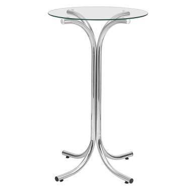 Imagem de Mesa Bistrô Redonda Cromada e Tampo de Vidro - Criativa