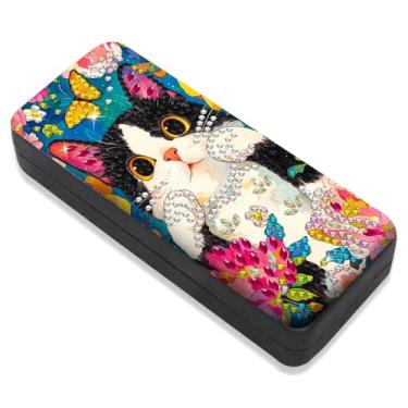 Imagem de Leatrice Kits de arte de diamante de gato para adultos, kit de pintura de diamante pequeno, estojo de óculos, pintura de arte de pedras preciosas por Diamonds Dot 5d Diamond Art DIY para mulheres