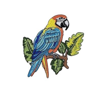 Imagem de Generic Patch Bordado De Papagaio - Pássaro Tropical Para Passar A Ferro 3,5" Patches Legais Pirata E Coleção Jaquetas, Vestidos, Jeans, Chapéus Mochilas
