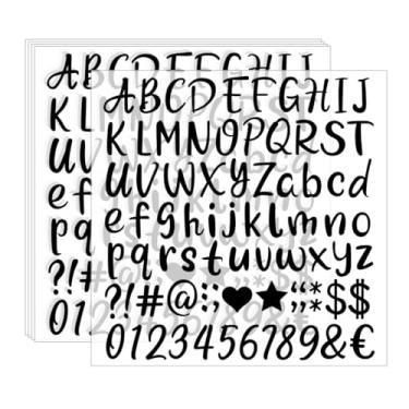 Imagem de Fanbay 1" 375 Peças De Letras E Números Fofos Para Passar A Ferro Em Papel Transferência Térmica Roupas Camisetas Esportivas Com Nome Do Time (Preto)