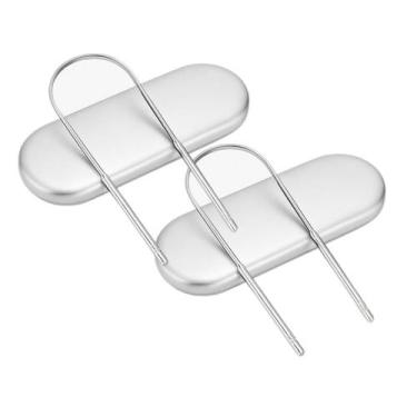 Imagem de Kit 2 Raspador Limpador De Língua Com Estojo Inox - STX