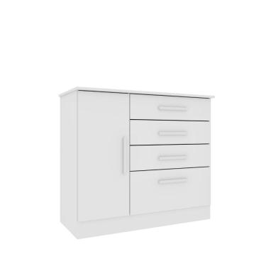 Imagem de Cômoda Chicago 1 Porta e 4 Gavetas Neve - Tcil Móveis