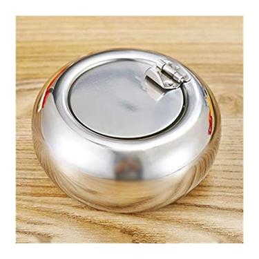 Imagem de Cinzeiro para fumantes, cinzeiro selável, personalizado, criativo, espesso, tambor cinzeiro com tampa, cinzeiro redondo de aço inoxidável, adequado para bares familiares, restaurantes e hotéis